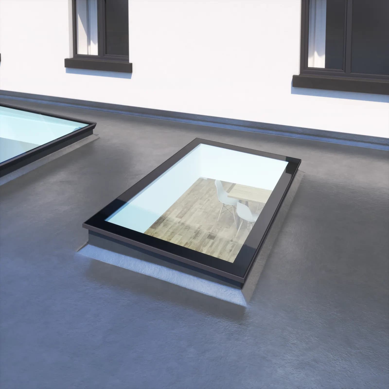 Daylight through a flat rooflight